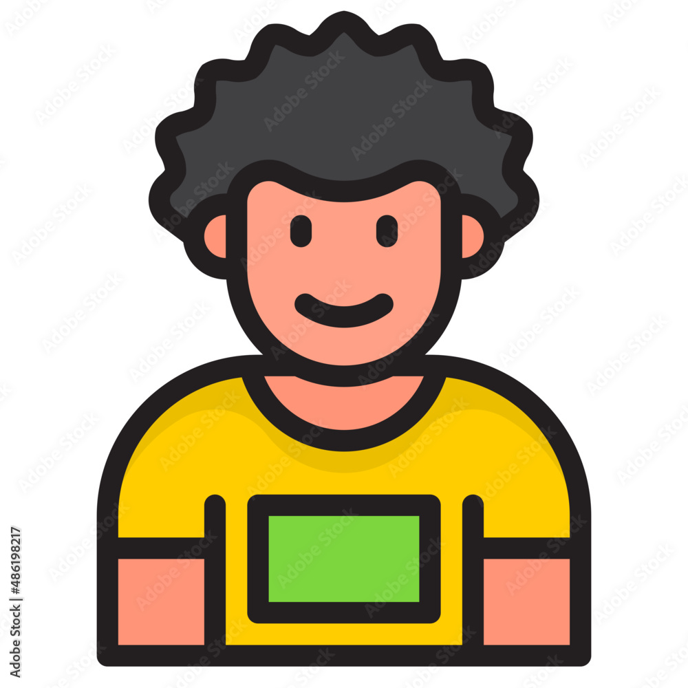 boy avatar color line style icon boy avatar color line style icon