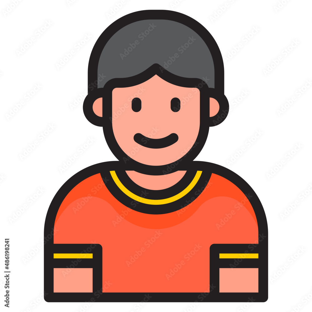 boy avatar color line style icon boy avatar color line style icon