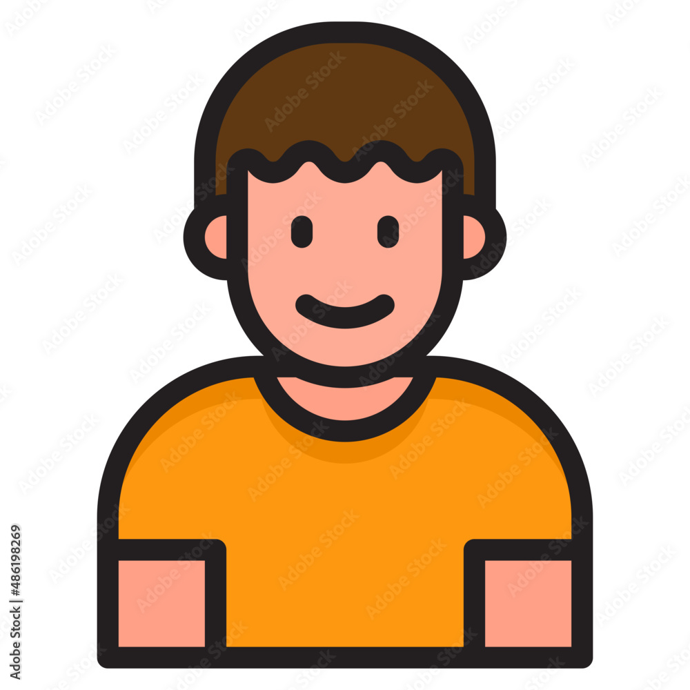 boy avatar color line style icon boy avatar color line style icon