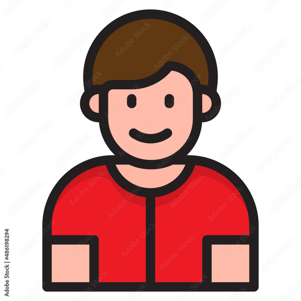 boy avatar color line style icon boy avatar color line style icon