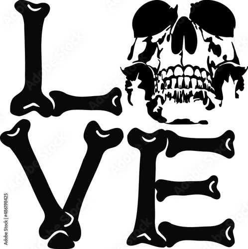 Skull LOVE Valentine and Halloween Love with Skulls