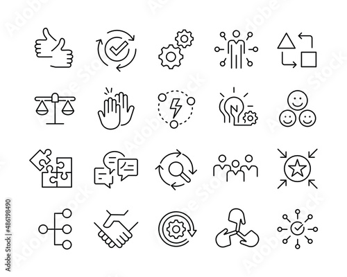 Teamwork Icons - Vector Line Icons. Editable Stroke. Vector Graphic