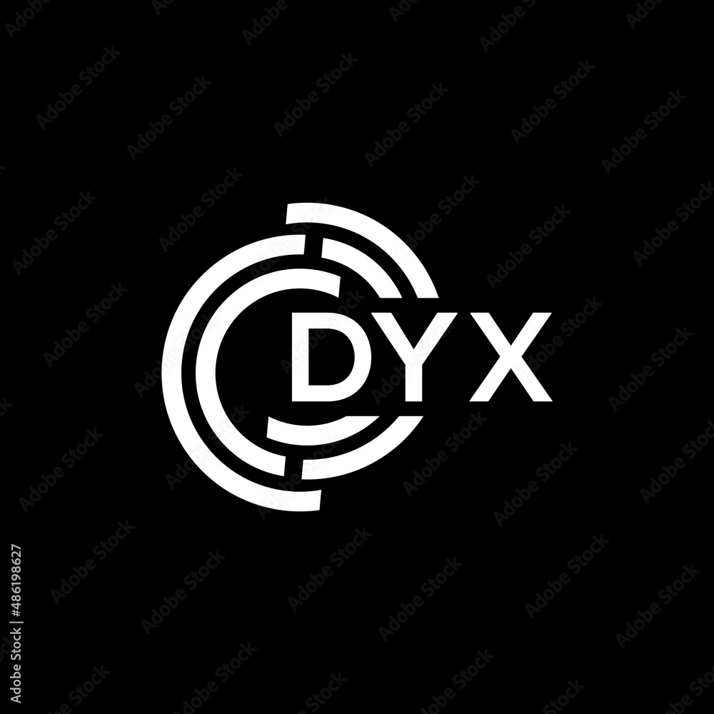 DYX letter logo design on black background. DYX creative initials letter logo concept. DYX letter design. DYX letter logo design on black background. DYX creative initials letter logo concept. DYX letter design.