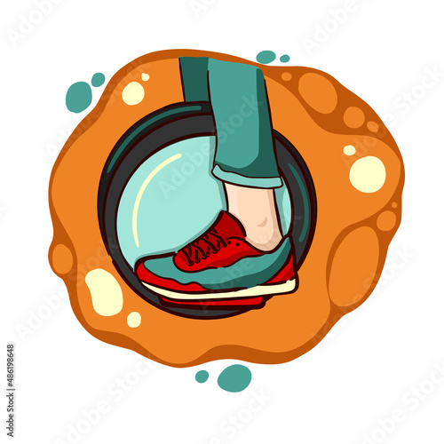 Modern city personal eco transport icon. Monowheel vector illustration