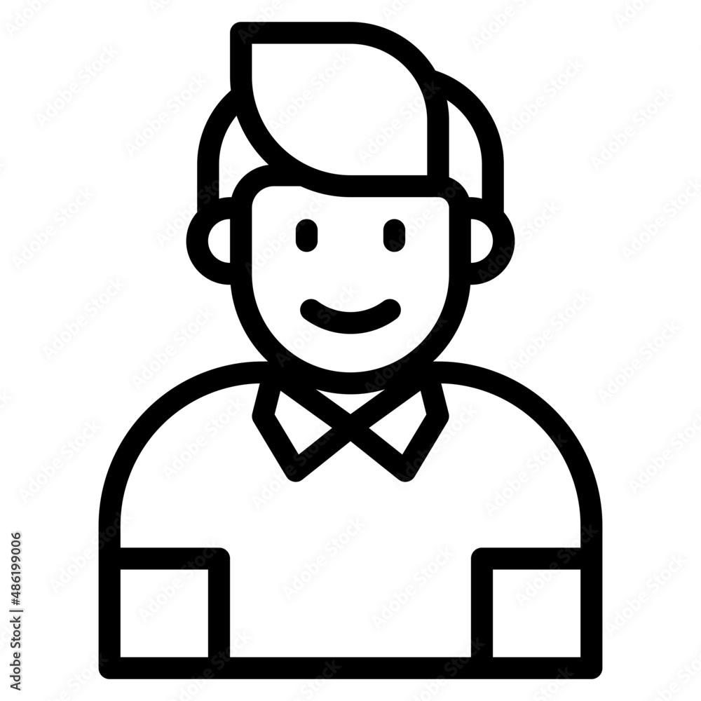 boy avatar outline style icon boy avatar outline style icon