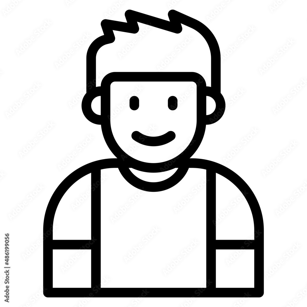 boy avatar outline style icon boy avatar outline style icon