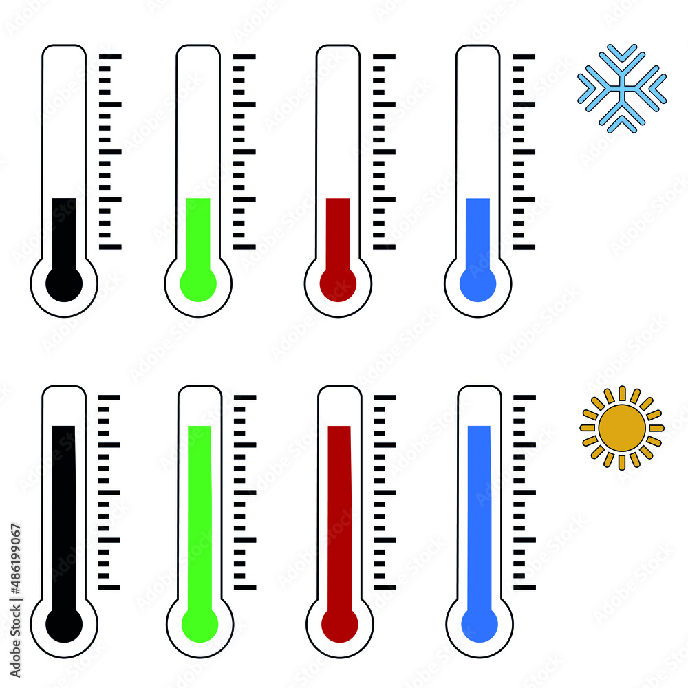 Thermometer icon set isolated on white background. Vector illustration Thermometer icon set isolated on white background. Vector illustration