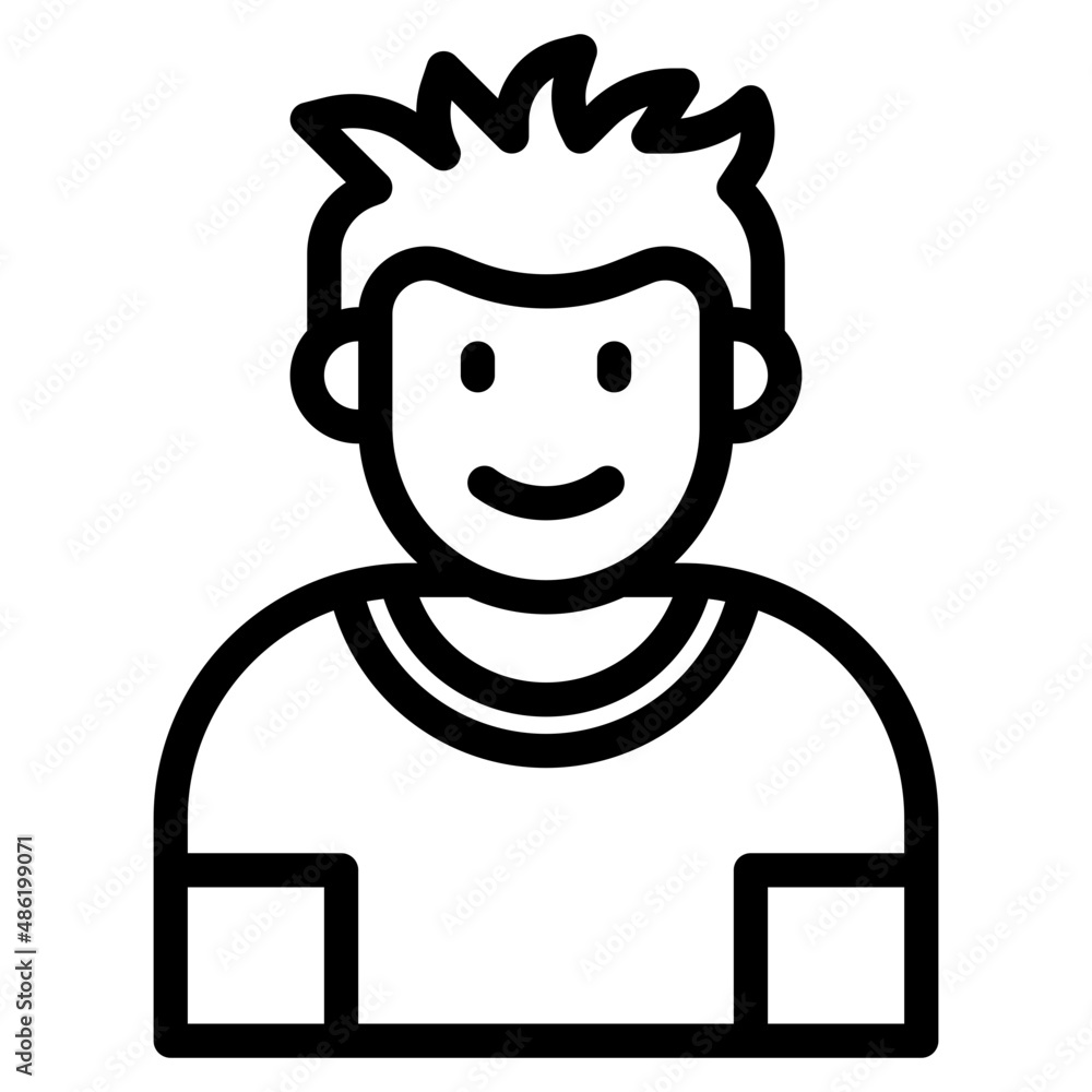 boy avatar outline style icon