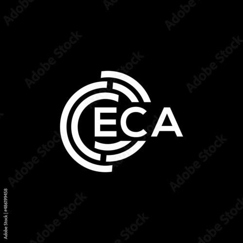 ECA letter logo design on black background. ECA creative initials letter logo concept. ECA letter design. photo