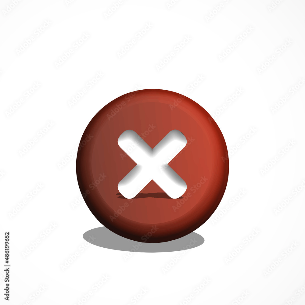 Obraz premium wrong botton 3d icon render