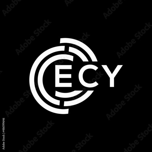 ECY letter logo design on black background. ECY creative initials letter logo concept. ECY letter design. photo