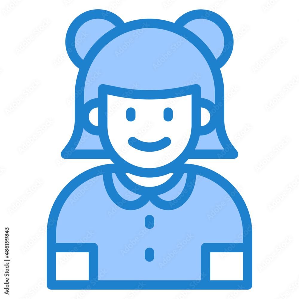 girl avatar blue style icon girl avatar blue style icon