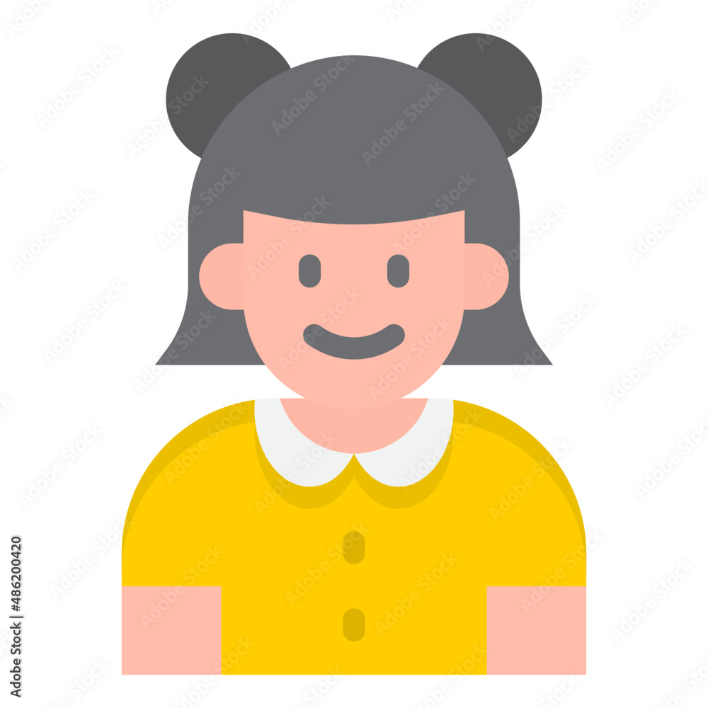 girl avatar flat style icon girl avatar flat style icon