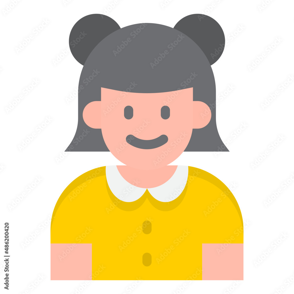 girl avatar flat style icon