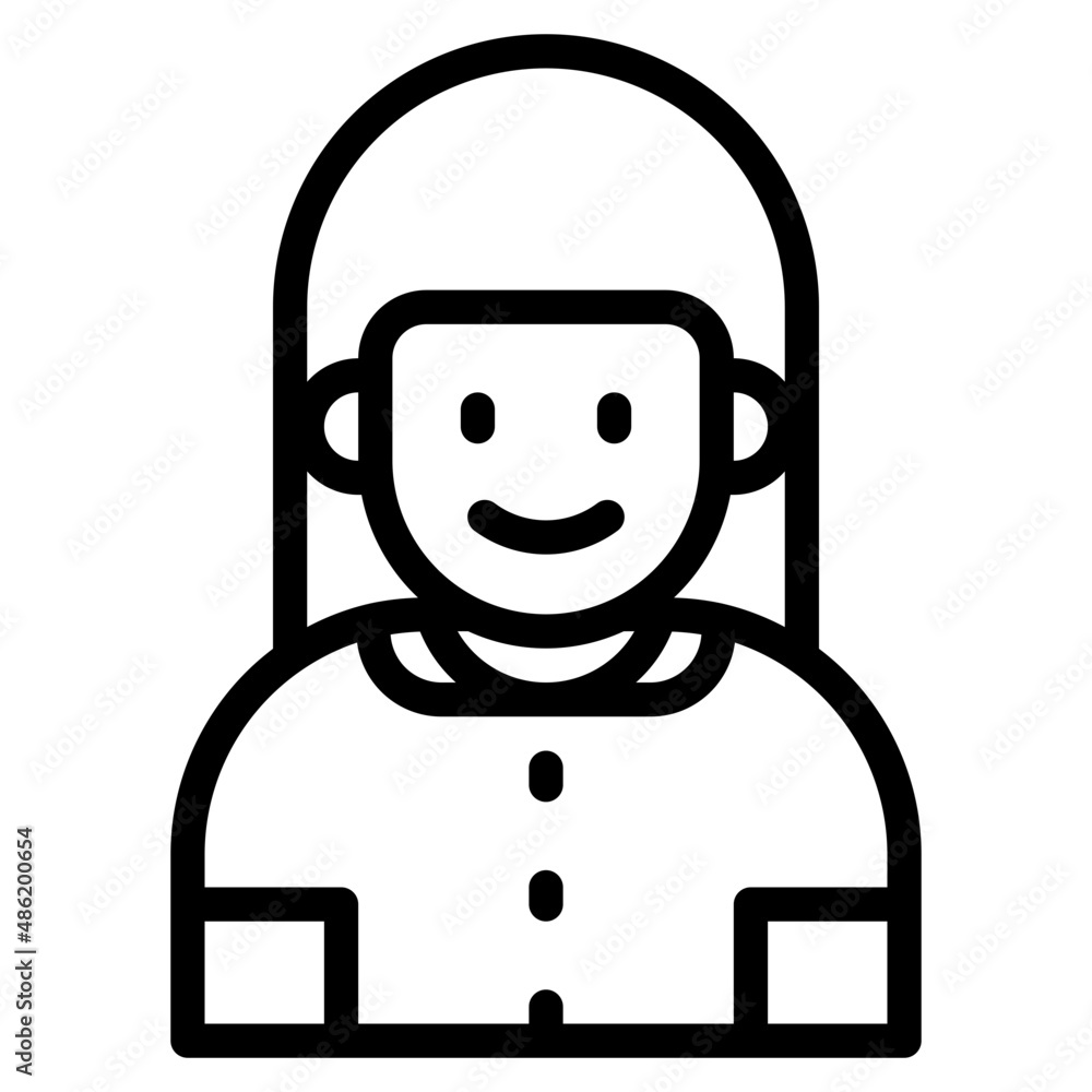 girl avatar outline style icon girl avatar outline style icon