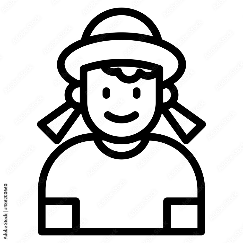 girl avatar outline style icon girl avatar outline style icon