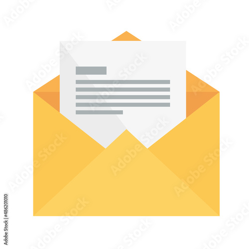 Free Download open envelope with paper isolated - GFXLoad
