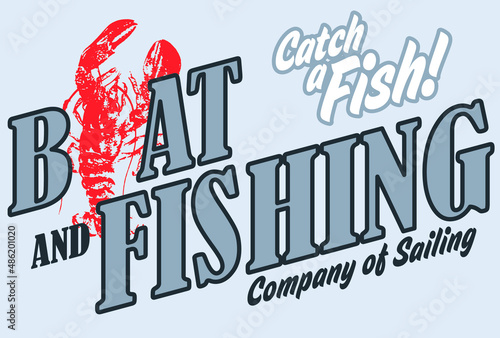 Fishing artwork design  Print typography 