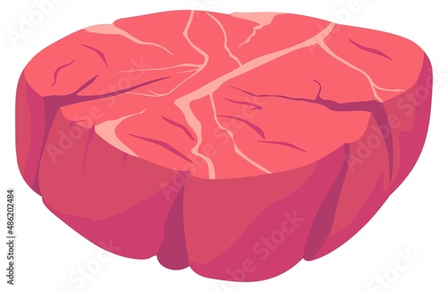 Pork shoulder blade, meat cut butchery shop vector