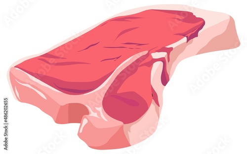 Pork leg outside steak, boneless cut meat butchery