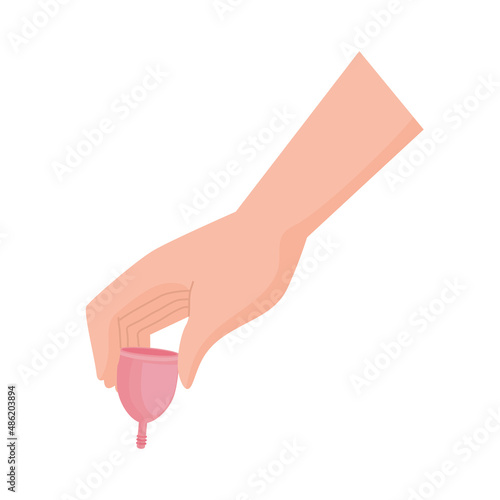 hand with menstrual cup
