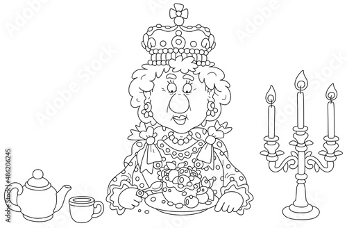 Queen in a crown and in a s...
