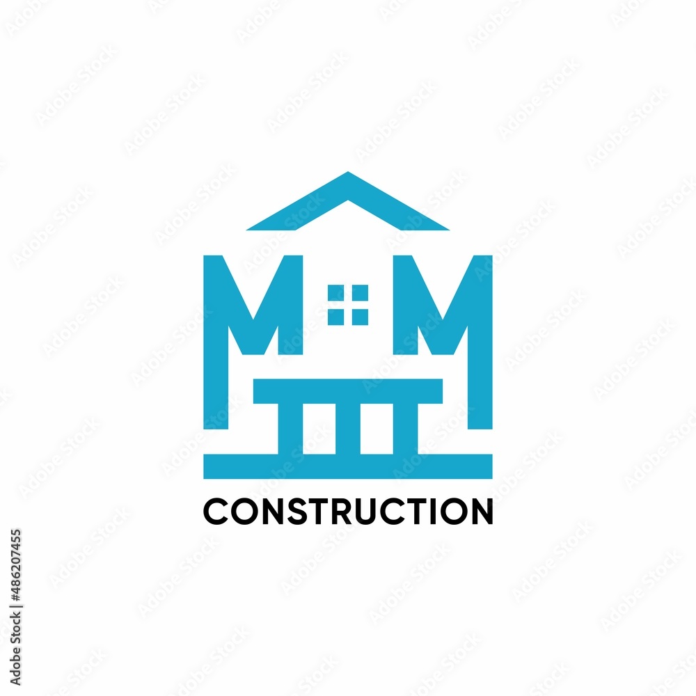 MODERN HOUSE LOGO LETTER MM DESIGN MODERN HOUSE LOGO LETTER MM DESIGN