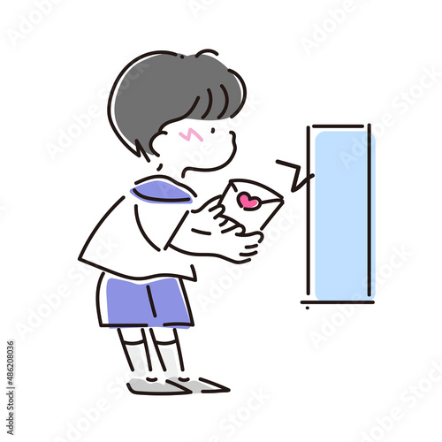 告白する学生の男の子
