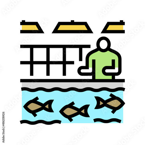 hatcheries salmon color icon vector. hatcheries salmon sign. isolated symbol illustration