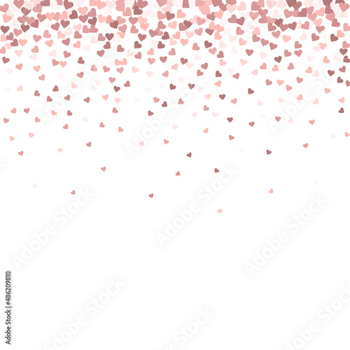 Pink heart love confettis. Valentine s day gradien