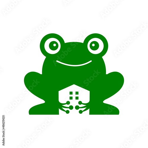 frog house home logo vector icon illustration