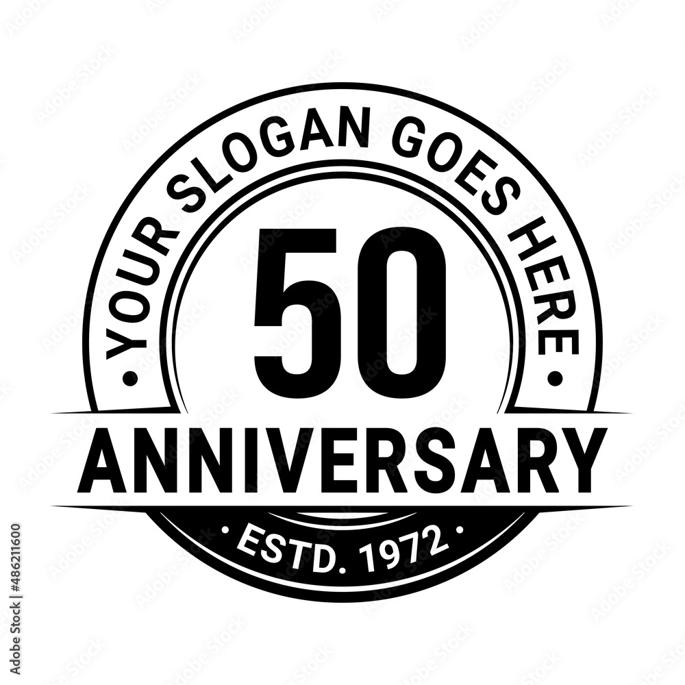 50 years anniversary logo design template. Vector illustration.