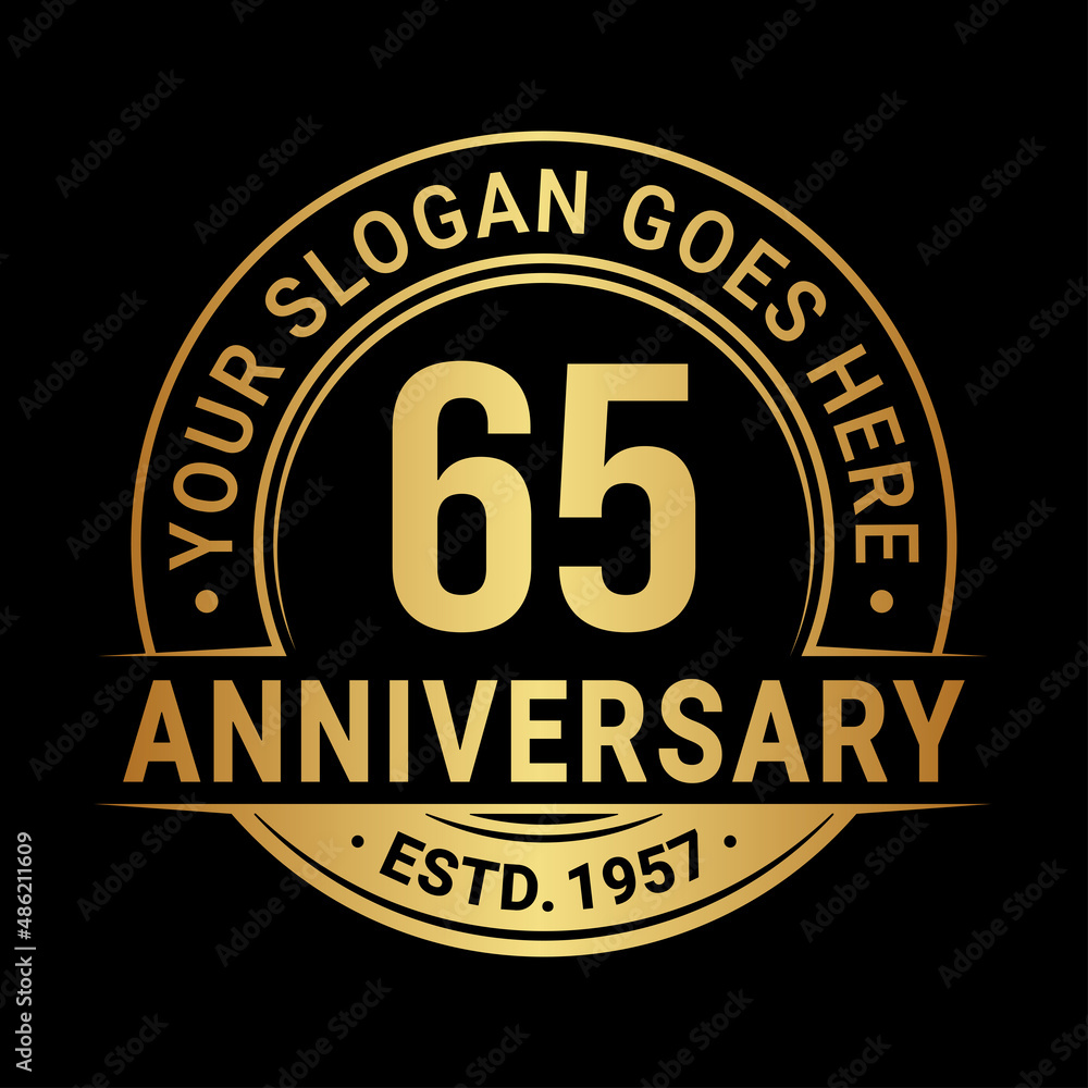 65 years anniversary logo design template. Vector illustration. 65 years anniversary logo design template. Vector illustration.