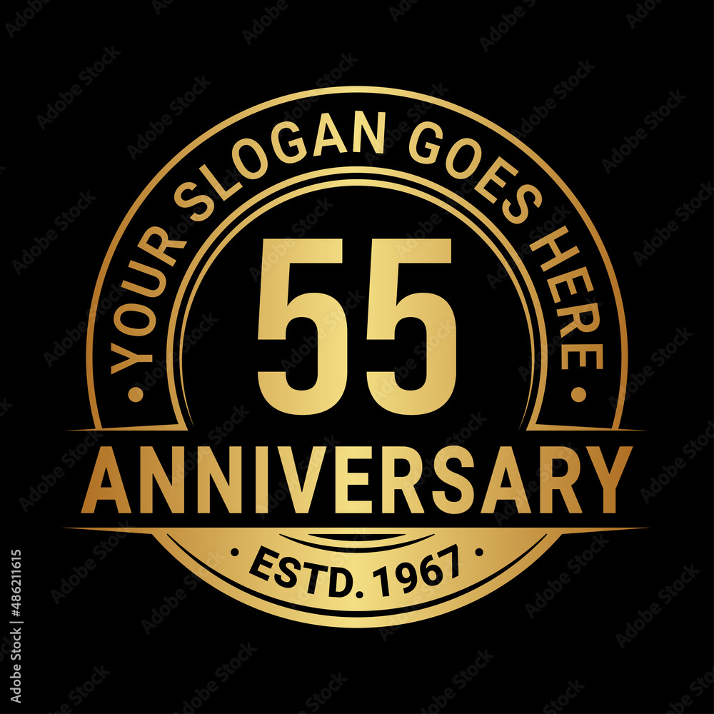 Fototapeta premium 55 years anniversary logo design template. Vector illustration.