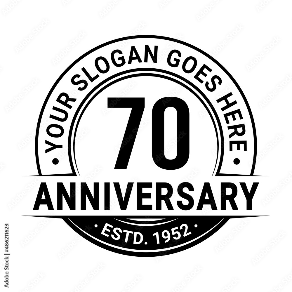 70 years anniversary logo design template. Vector illustration.