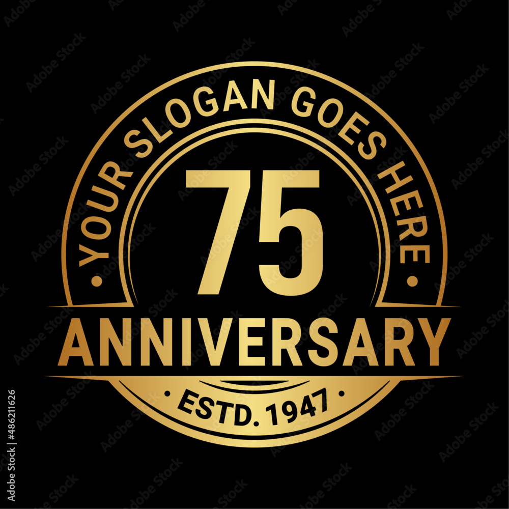 Fototapeta premium 75 years anniversary logo design template. Vector illustration.