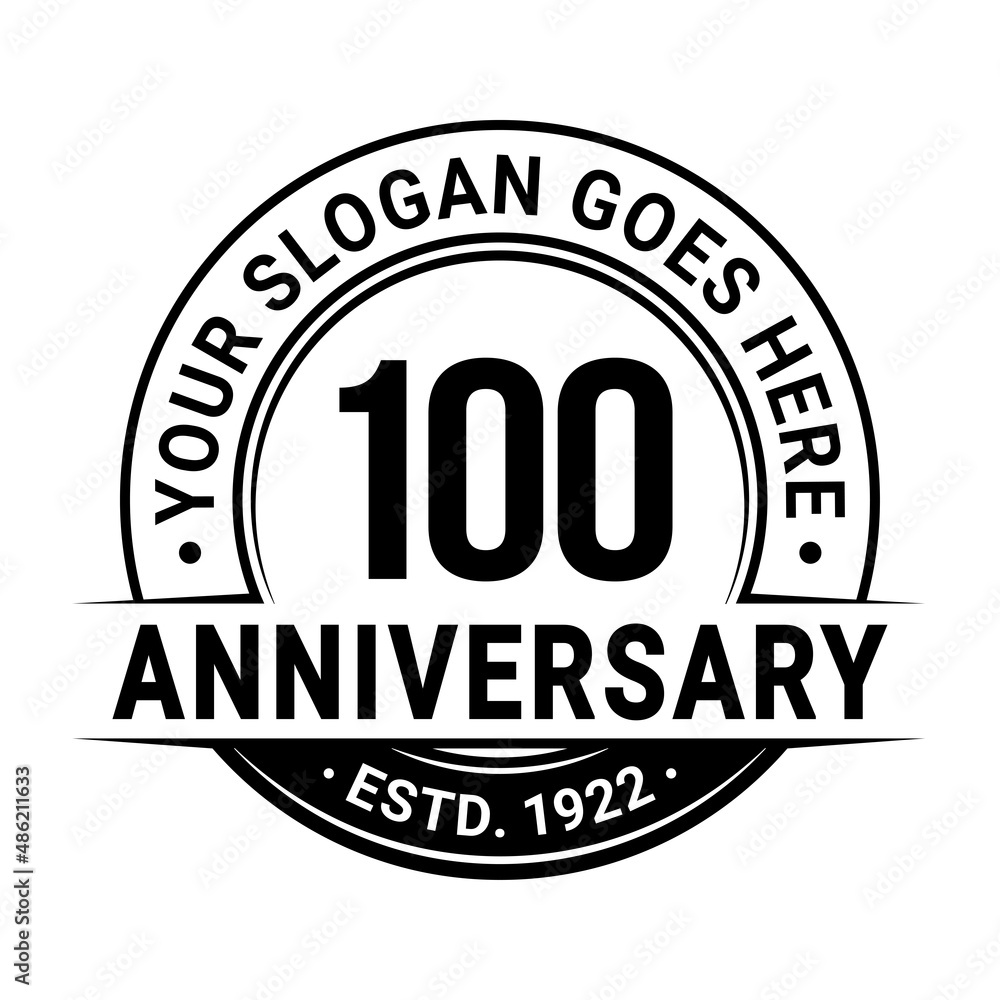 100 years anniversary logo design template. Vector illustration.