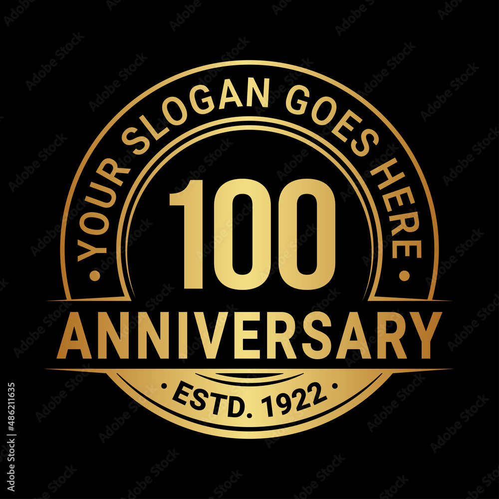 100 years anniversary logo design template. Vector illustration.