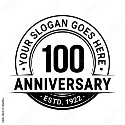 100 years anniversary logo design template. Vector illustration.