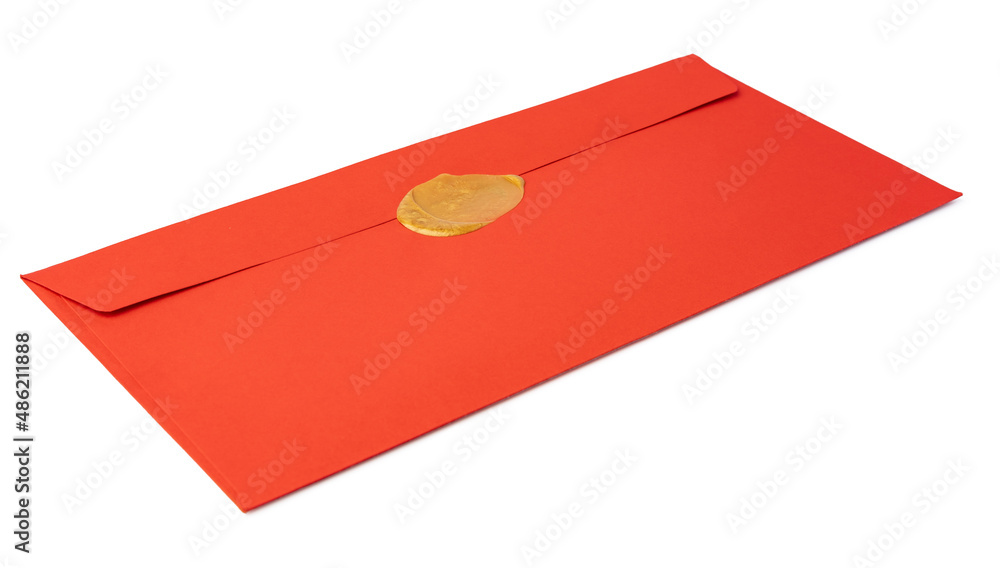 Blank red envelope isolated on white background Blank red envelope isolated on white background