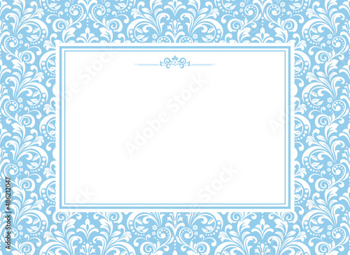 Abstract floral blue pattern. Vector seamless background. Perfect for invitations or announcements..