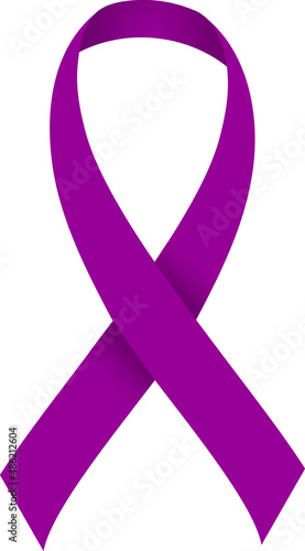 Purple curved ribbon dementia awareness  photo