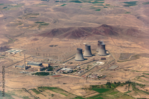 Aerial view of Metsamor Nuclear Power Plant in Armenia. photo