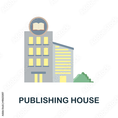 Publishing House flat icon. Colored element sign from books collection. Flat Publishing House icon sign for web design, infographics and more.