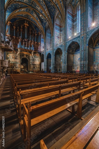 Indoors view and the ceiling of the Cathedral of Albi  France