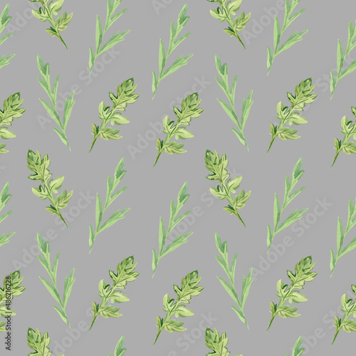 Watercolor seamless pattern with poppies on gray background. Summer  wild  botanical  floral hand painted print.Designs for scrapbooking  packaging  wrapping paper  social media  textiles  fabric.