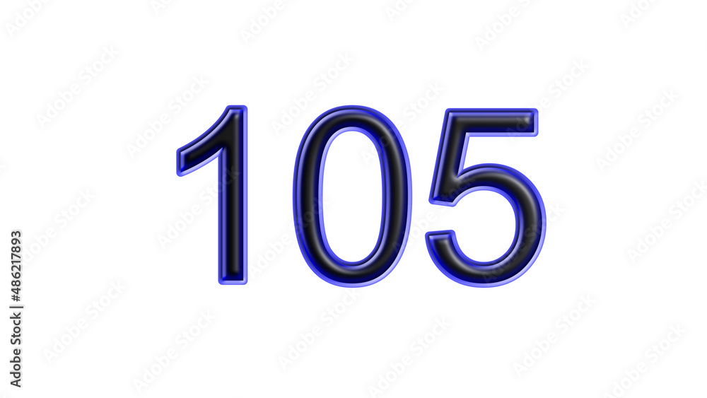 blue 105 number 3d effect white background blue 105 number 3d effect white background