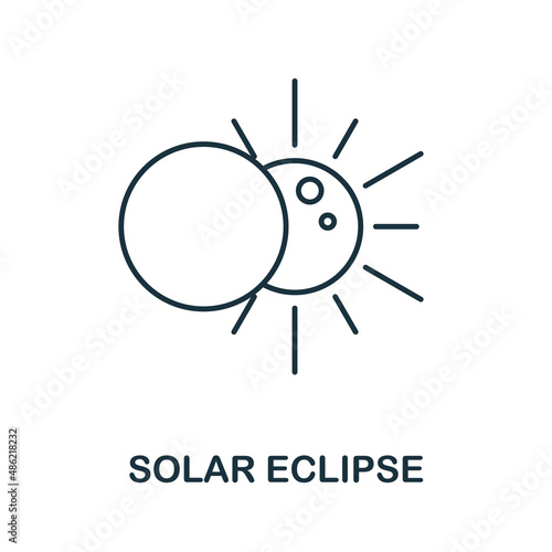 Solar Eclipse icon. Line element from space collection. Linear Solar Eclipse icon sign for web design, infographics and more.