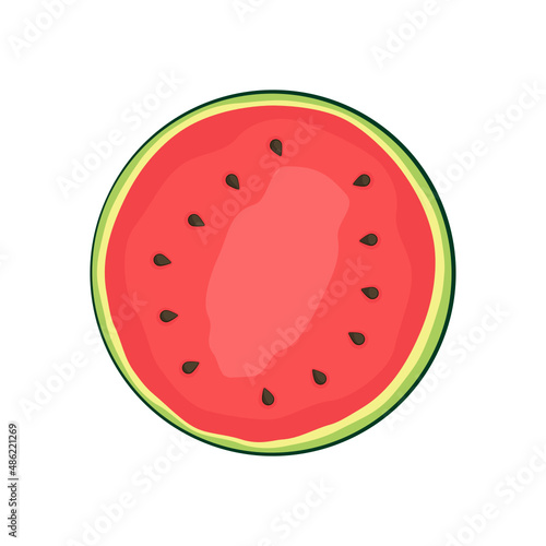Half of watermelon. Cartoon. Vector illustration