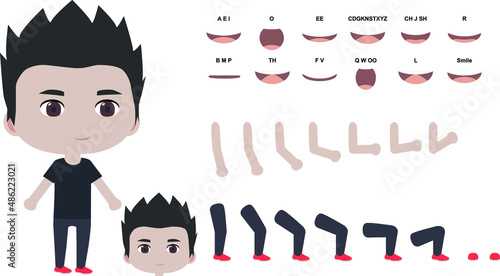 Cool cute skater boy with spiky hair